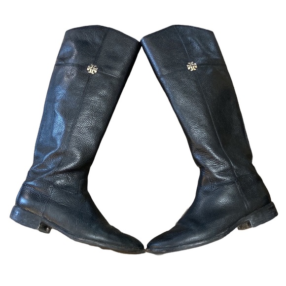 Tory Burch Shoes - Tory Burch Size 7.5M Jolie Riding Boot Black Tumbled Leather